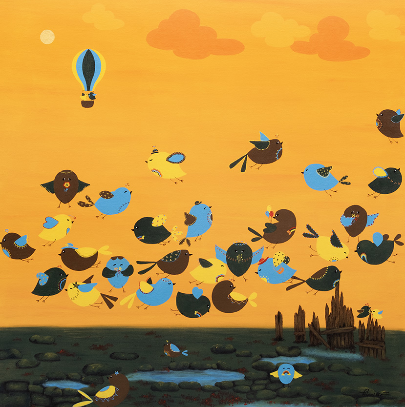 Birds of Brittany 2 (Homage to Sansó) by Ella Hipolito